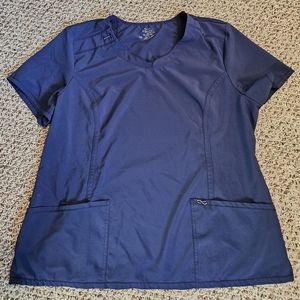 Cherokee Infinity Navy Blue Scrub Top